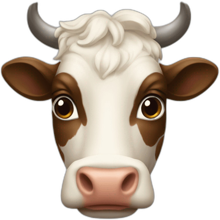 Caca qui court avec une tête de vache emoji