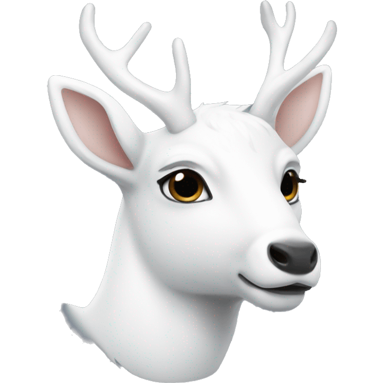 all white deer emoji