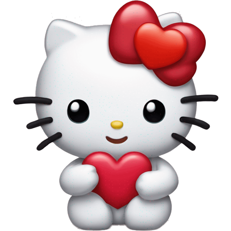 hello kitty with heart emoji