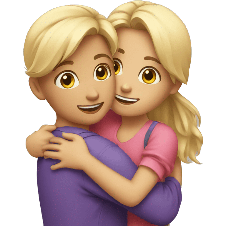 2 girls hug emoji