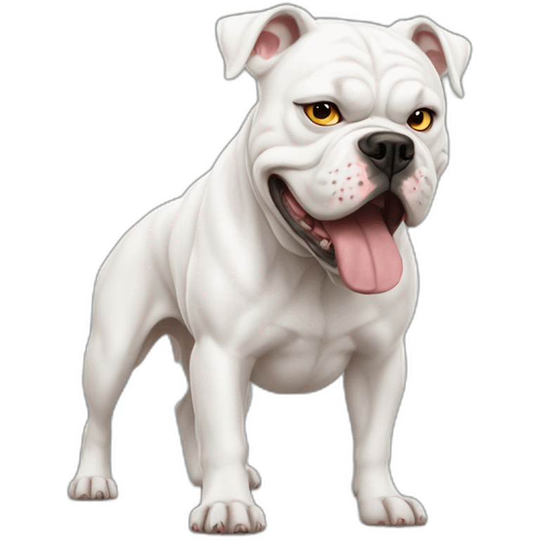 White American bulldog glaring with anger  emoji