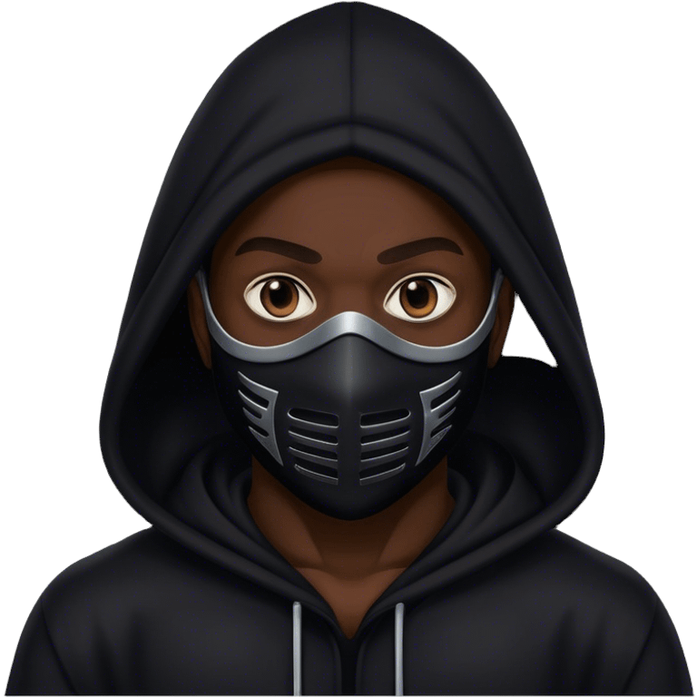  black hoodman with mask emoji