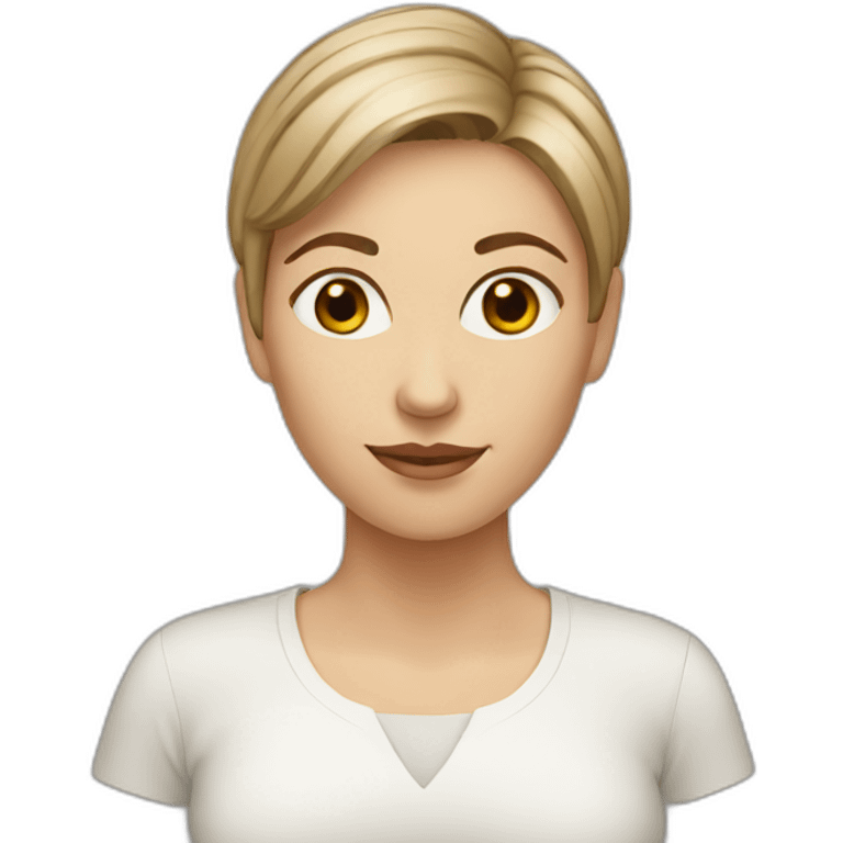 white-woman-with-brown-short hair emoji