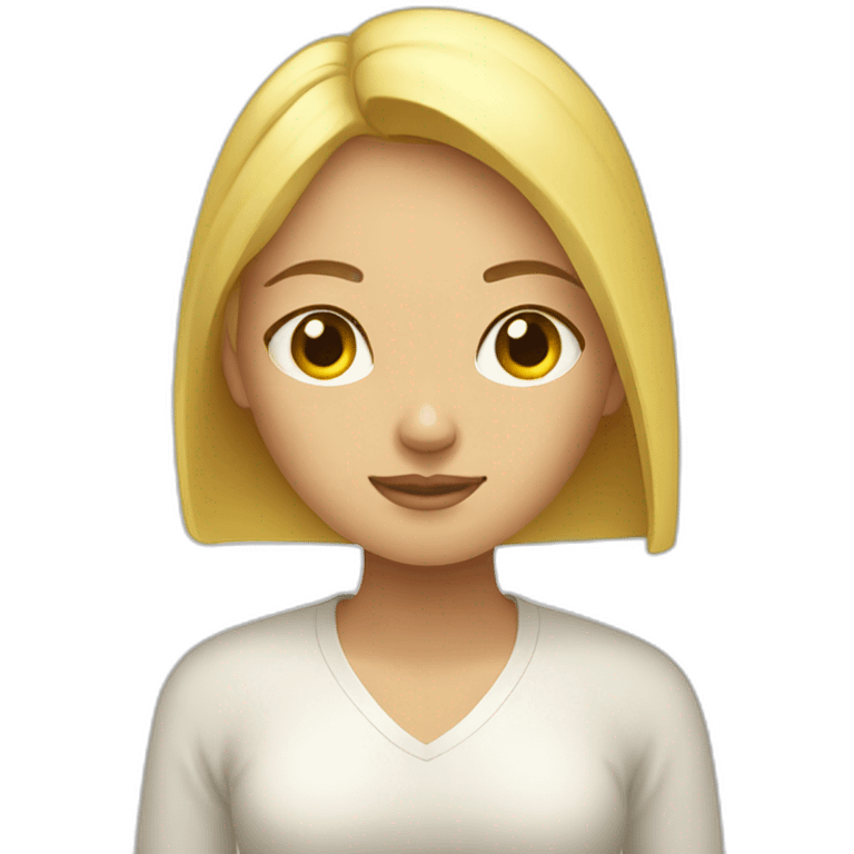 blonde girl meditation  emoji