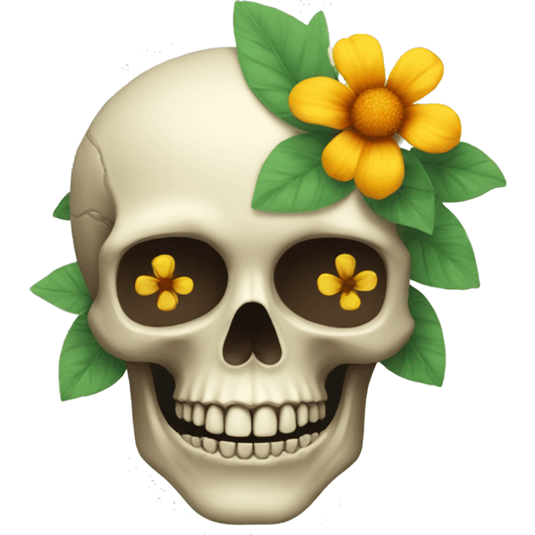 skull with flower emoji