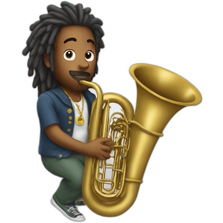 Rasta dude playing tuba emoji