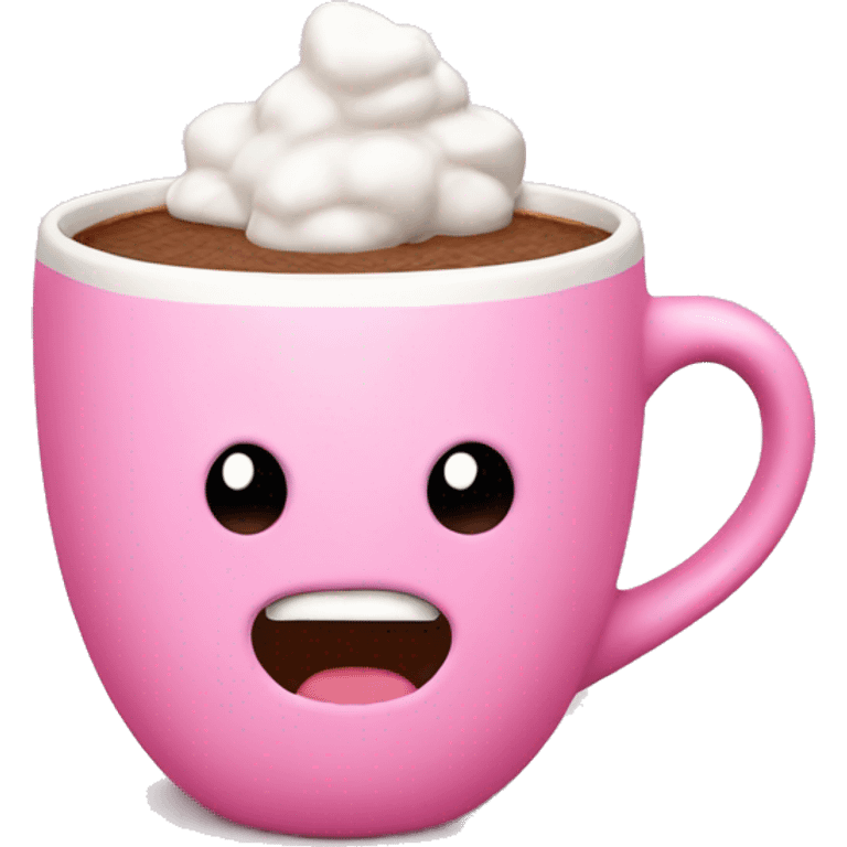 hot coco in pink heart mug emoji