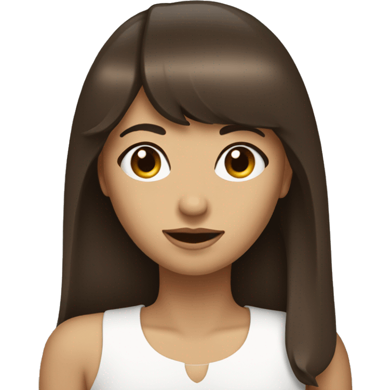 femme brune avec une frange  emoji