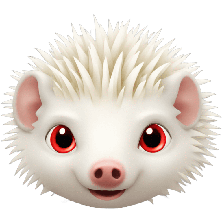 Tender red-eyed albino hedgehog surprised emoji