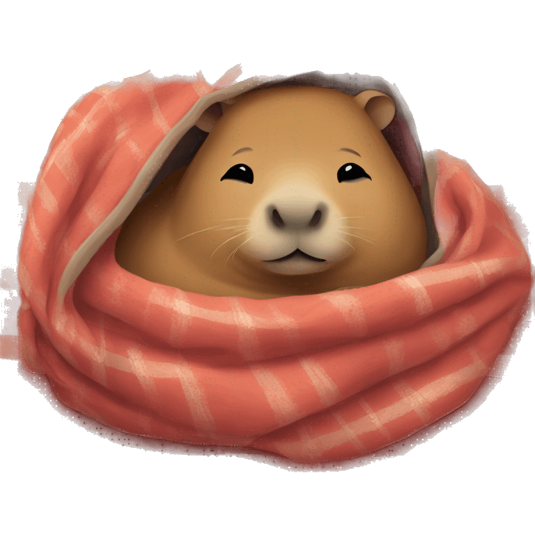 capybara sleeping cozy in blanket  emoji