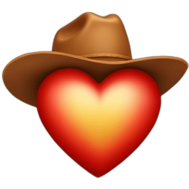 red heart with cowboy hat on top emoji