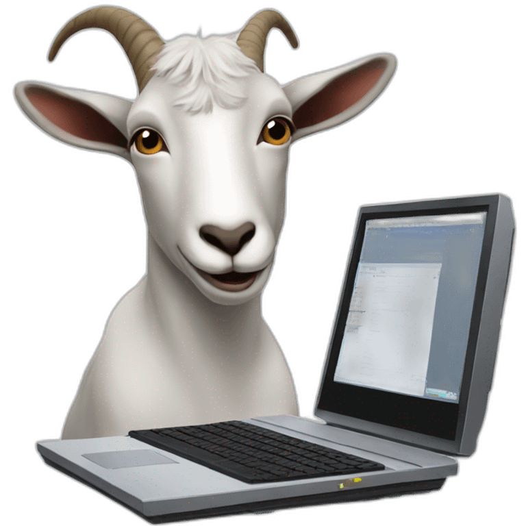 goat at a computer emoji