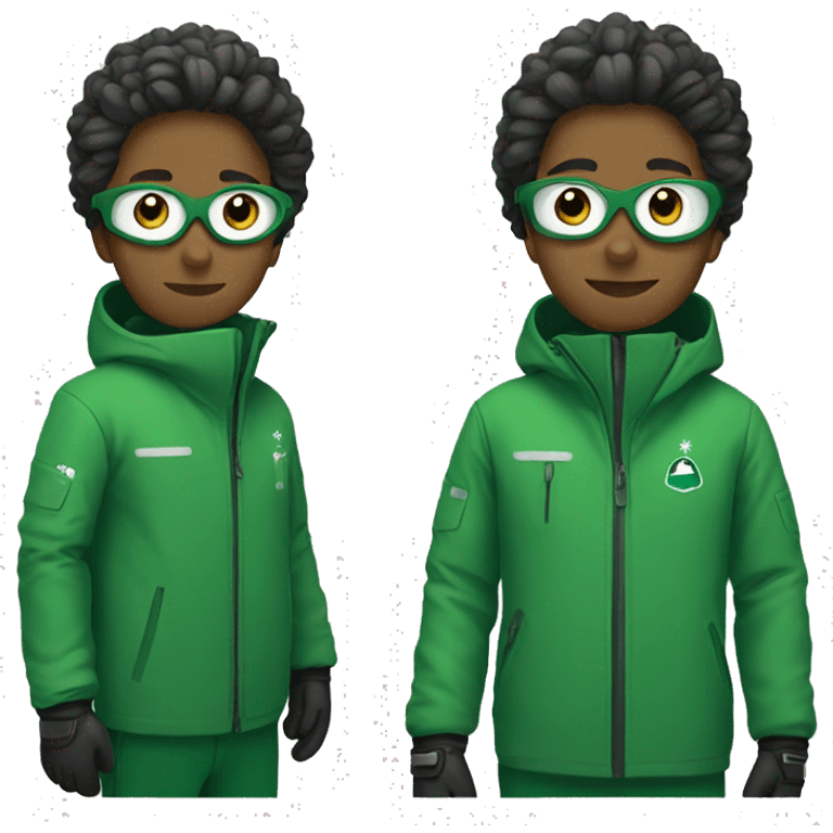 snowboarder with green jacket emoji