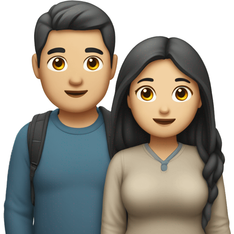 Chubby asian couple emoji