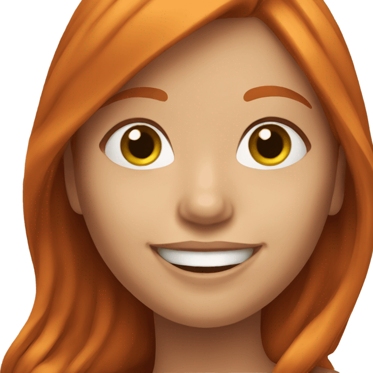 smiling girl with ginger hair emoji