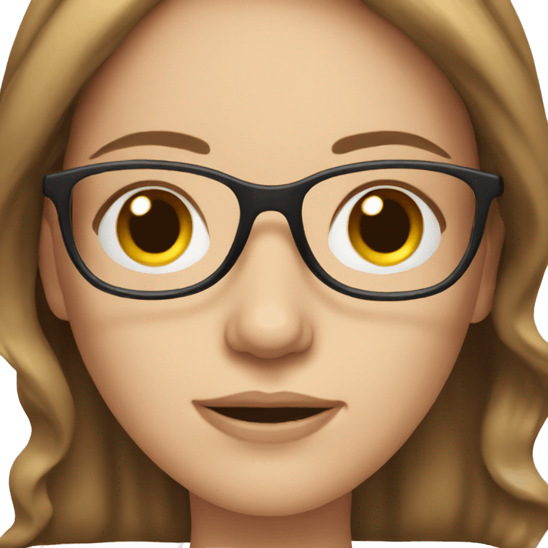 White woman with brown hair and glasses emoji