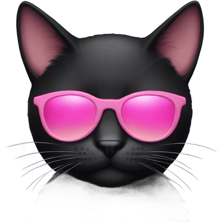 Black cat with pink sunglasses  emoji