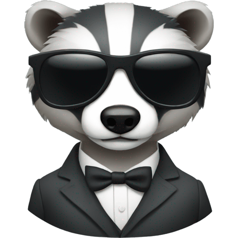 badger wearing a suit with shades emoji