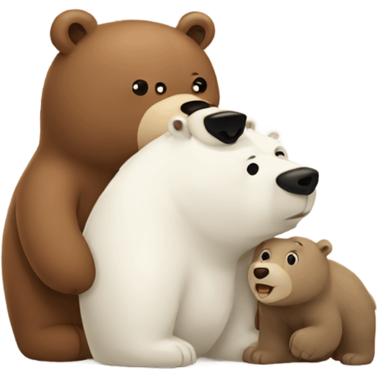 Brown bear and polar bear love  emoji