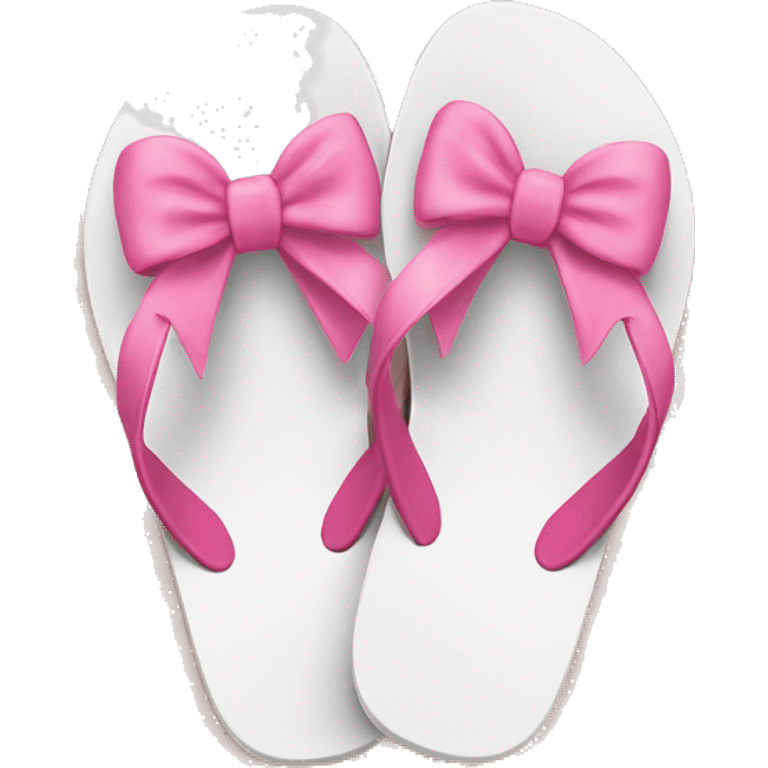 White flip flops with a pink bow on them emoji