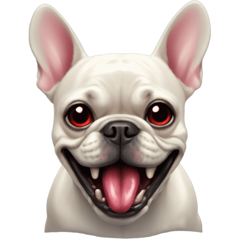 French Bulldog with Vampire Theeth emoji