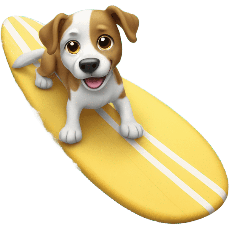 Dog surfing in the sea emoji