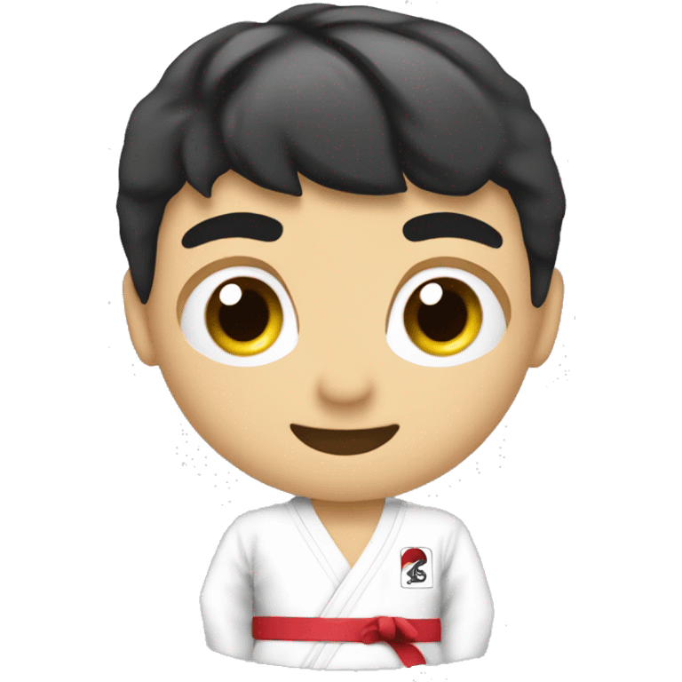 Crear un  emoj donde la imagen sea un niño con dobook de taekwondo itf emoji