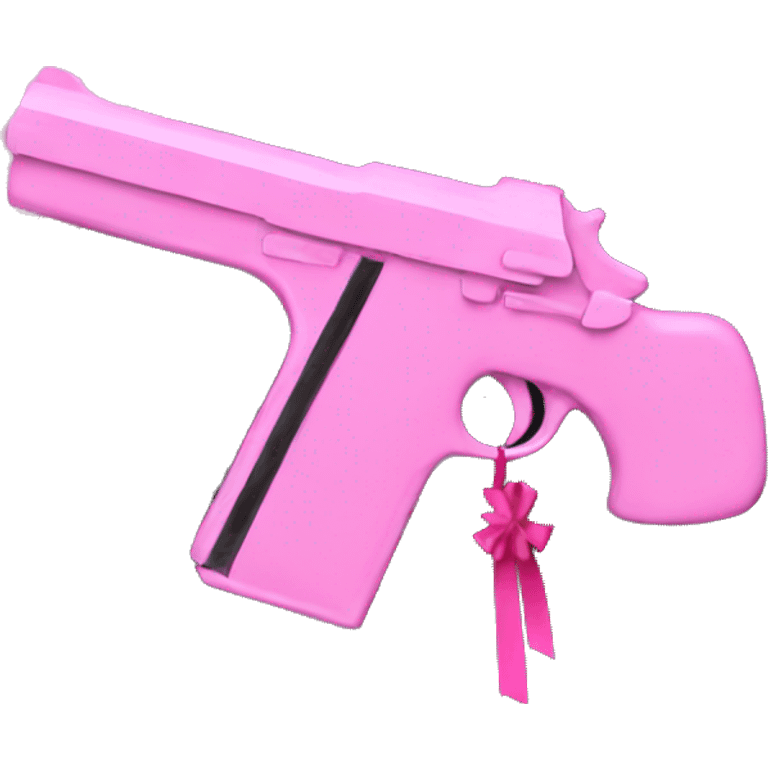 pink pistol with a pink ribbon emoji