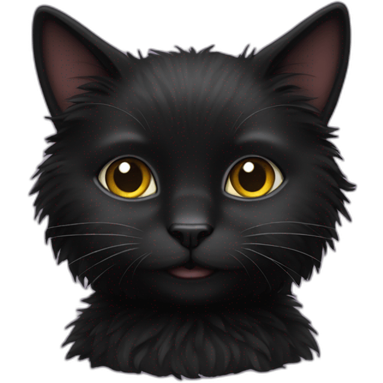 fluffy black cat emoji