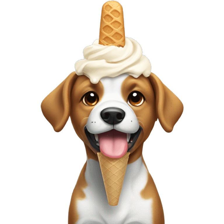 Dog eating ice cream emoji