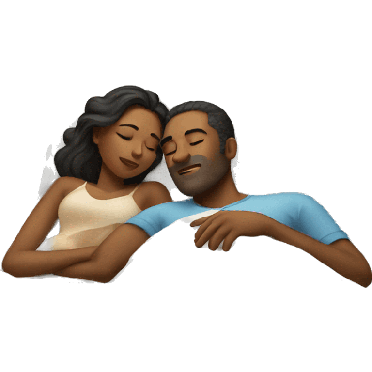 man and woman in bed sleeping emoji