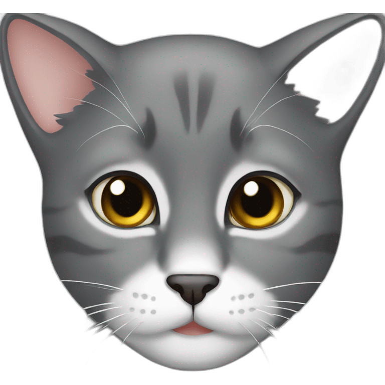 Gray cat white chin emoji