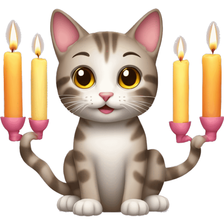 Cat with candles  emoji