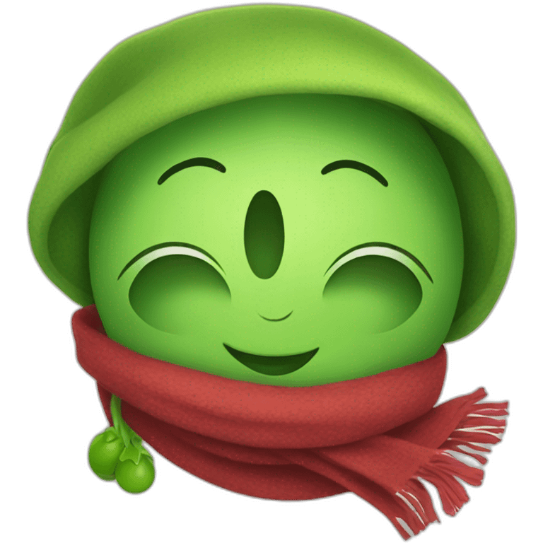 pea with scarf emoji