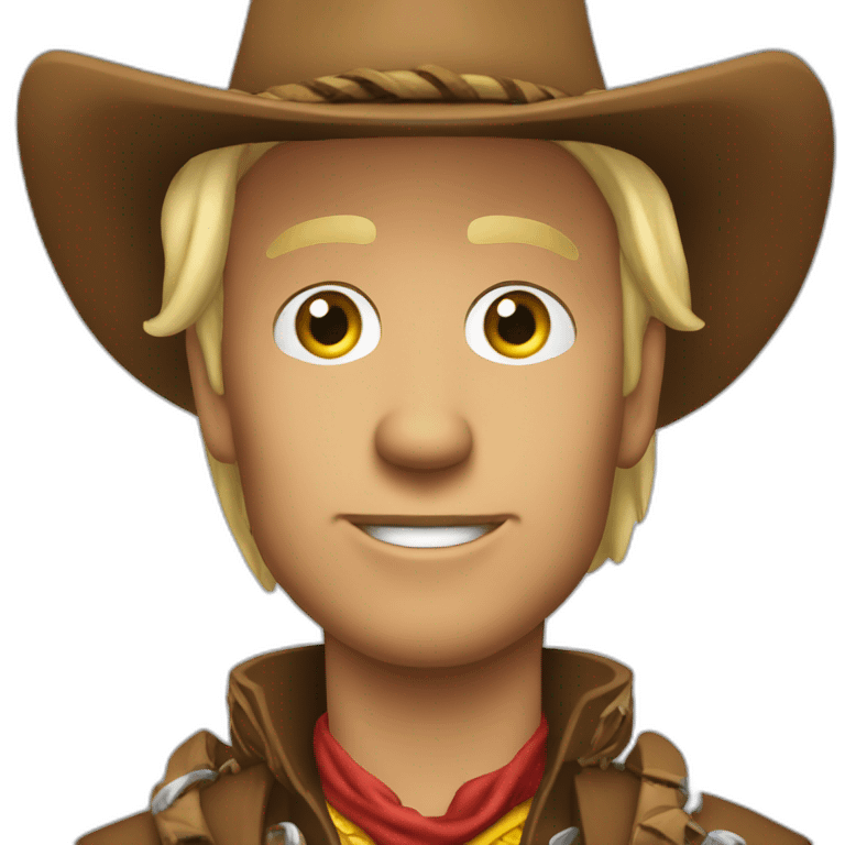 cowboy with dollar in eyes and trails behind him emoji