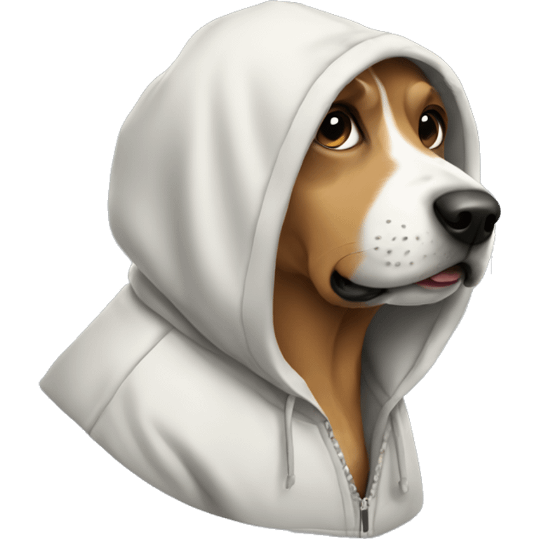 Dog wearing hoody emoji