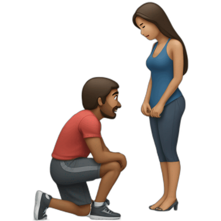 woman kneeling in front of man emoji