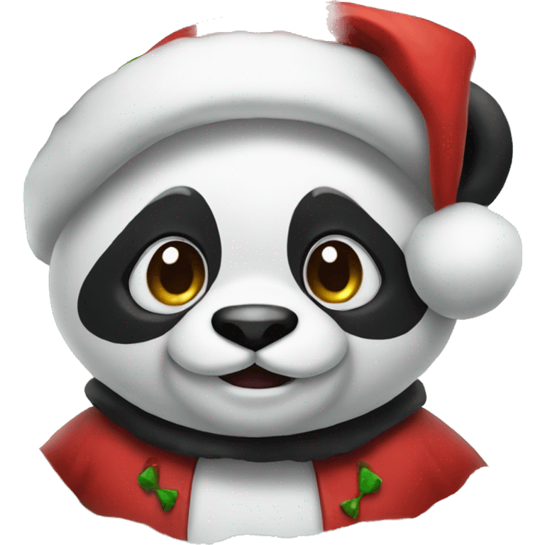 panda dressed as santa claus emoji