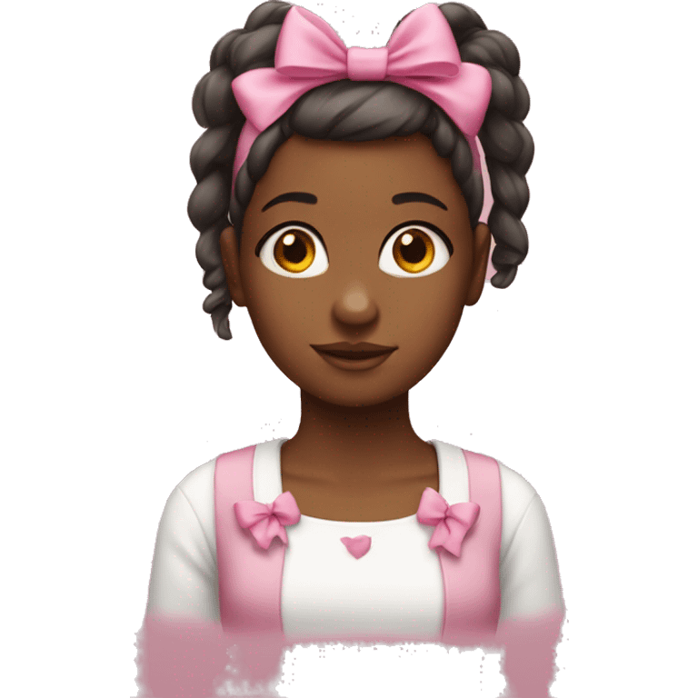 Burnett girl with pink bow on her head emoji