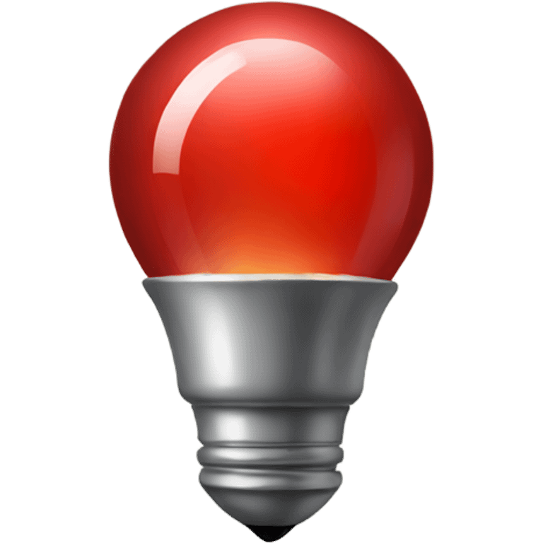 A red bulb bored emoji