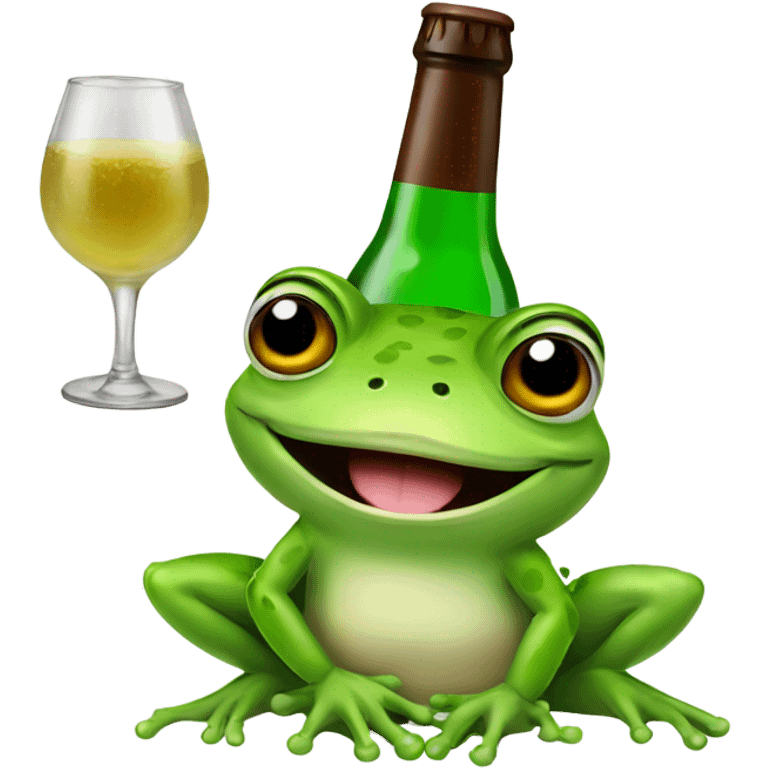 frog with alcohol emoji