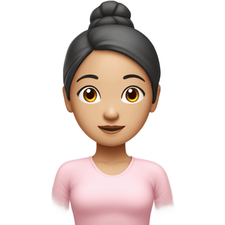 asian yoga girl light pink clothes  emoji