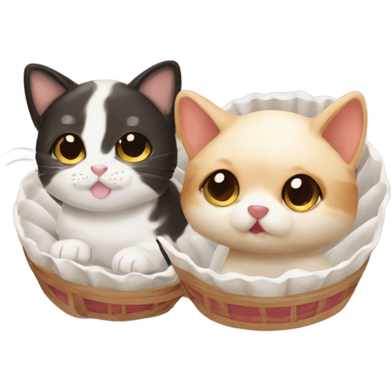 Puppy and cat dim sum emoji