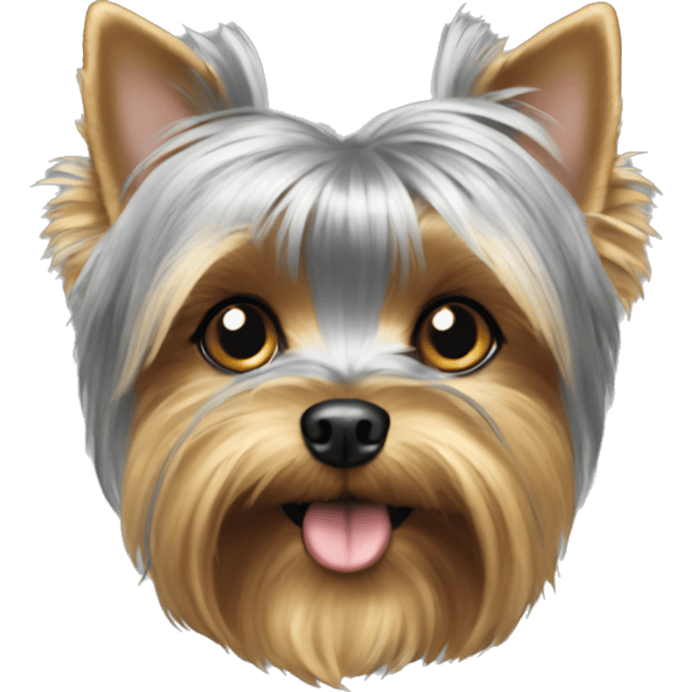 Silver and gold Yorkie  emoji