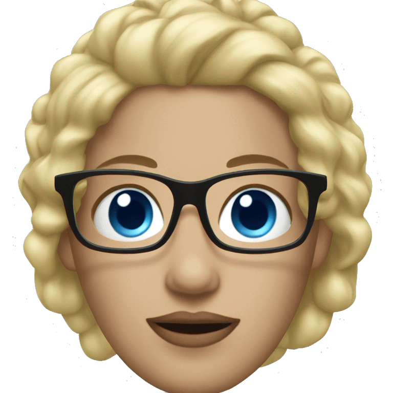 Blonde woman blue eyes crown black glasses  emoji