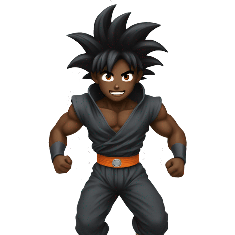 Black goku going super sain  emoji