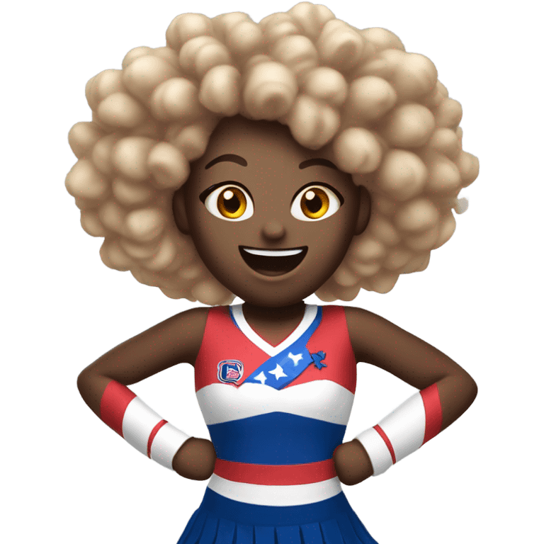 Red white and blue cheerleader emoji