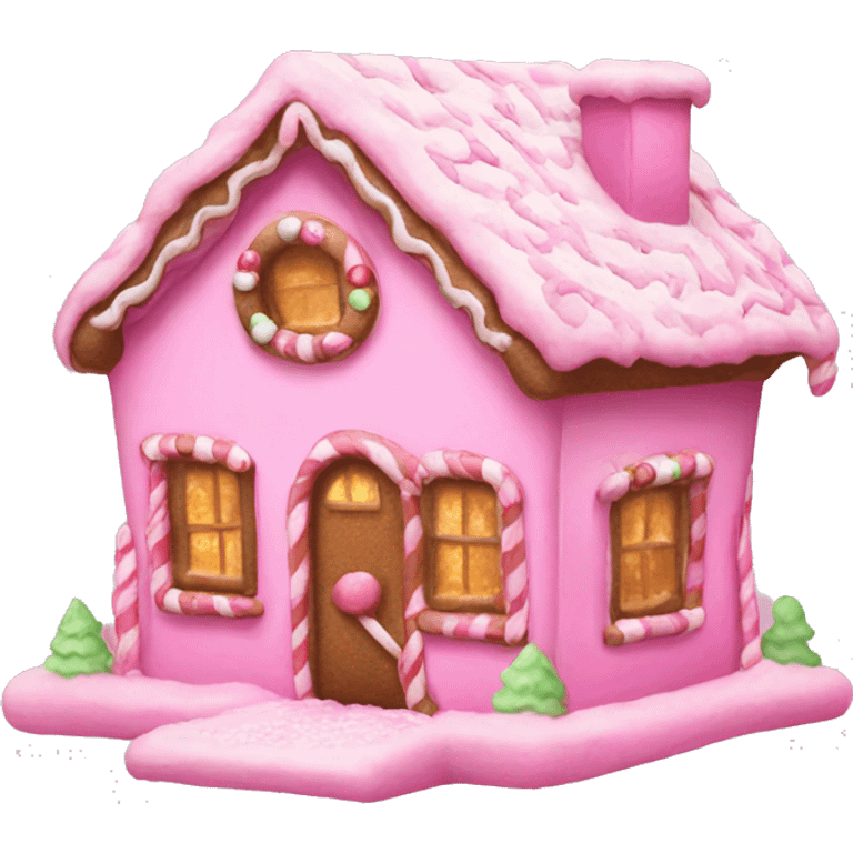 pink gingerbread house emoji