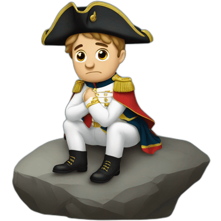 Napoleon sitting on rock sad emoji