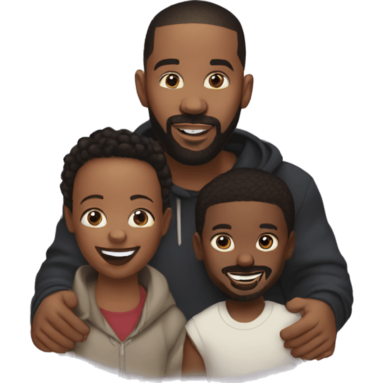 Kendrick Lamar and drake with children emoji